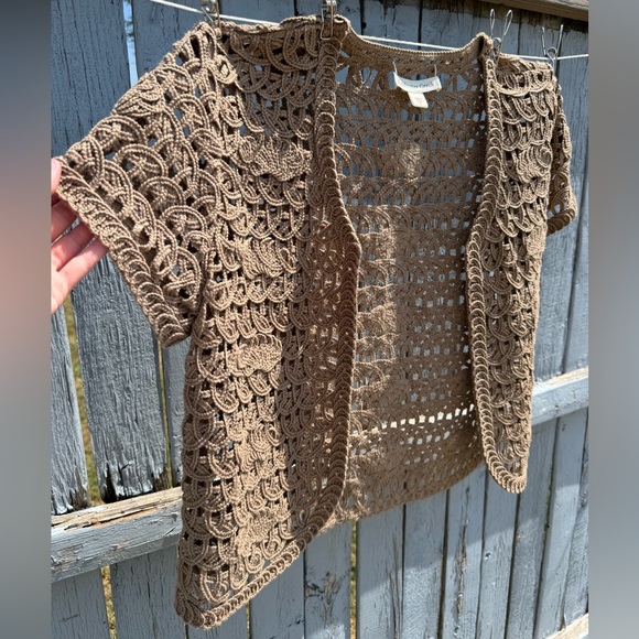 Coldwater Creek Women’s Open Front Crochet/Knit Cardigan Size 8 - Picture 3 of 5
